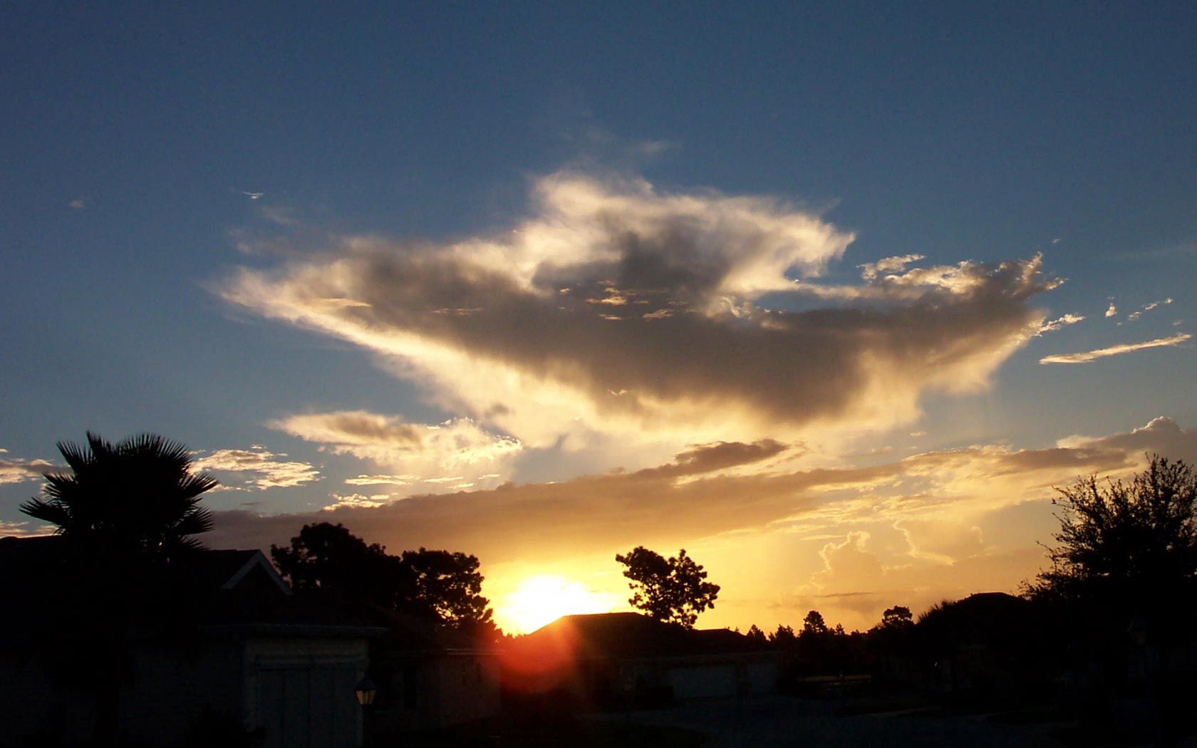 clouds, decline, sky, sun, evening