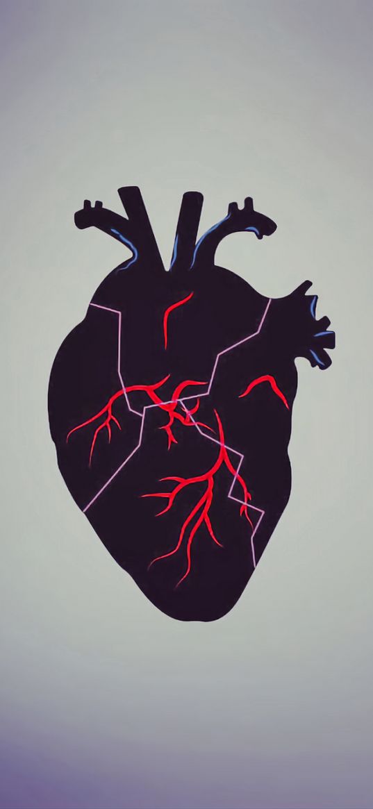 heart, illustration, black, cranny