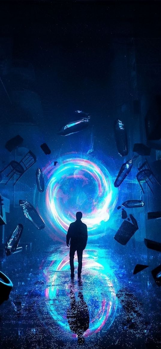 man, illusion, futuristic, portal, art, digital art, artstartion