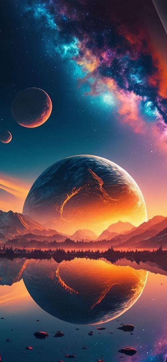 universe, planets, space, art, atmosphere