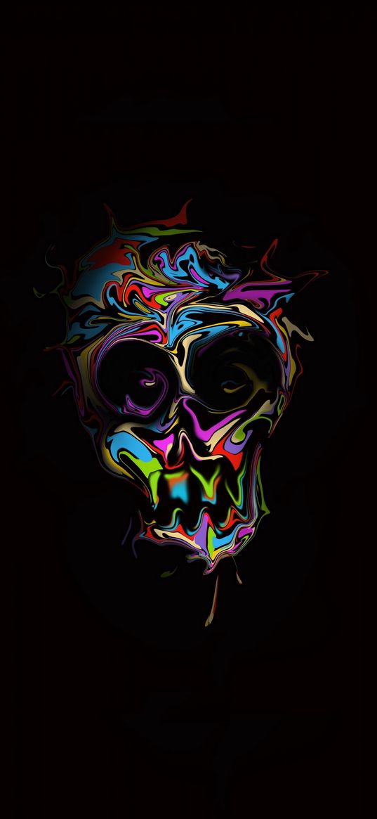 skull, paint, liquid, stains