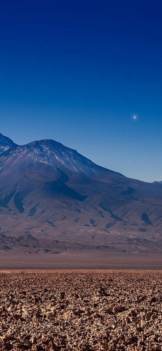 mud, earth, desert, mountains, blue sky, star, landscape, nature