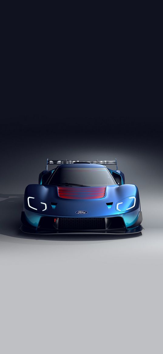 ford gt, ford, car, blue, dark