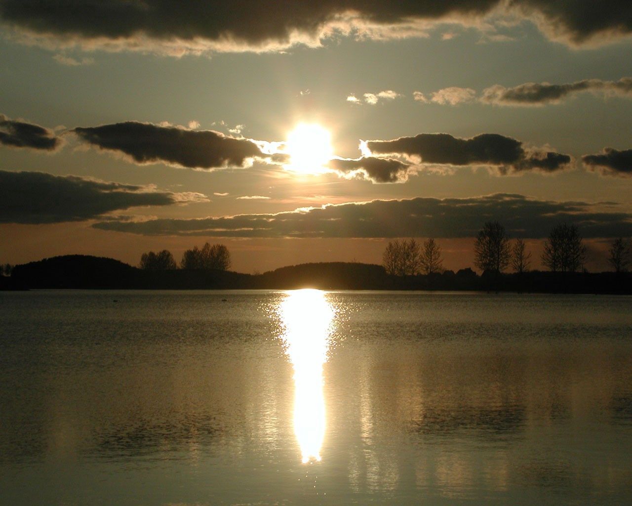 decline, sun, water, reflection, clouds, sky