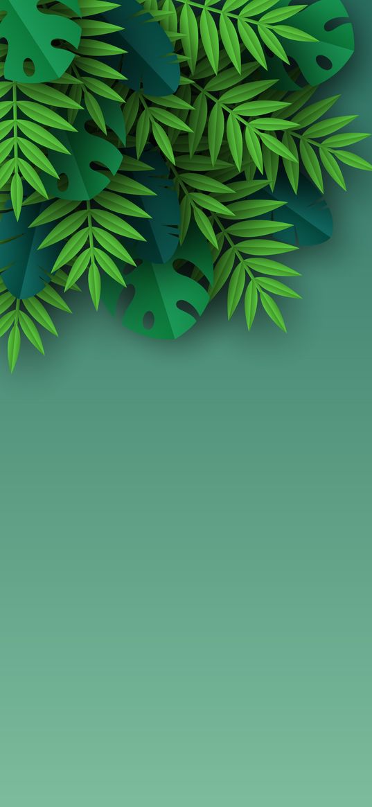 leaves, plants, green background, vector graphics, art