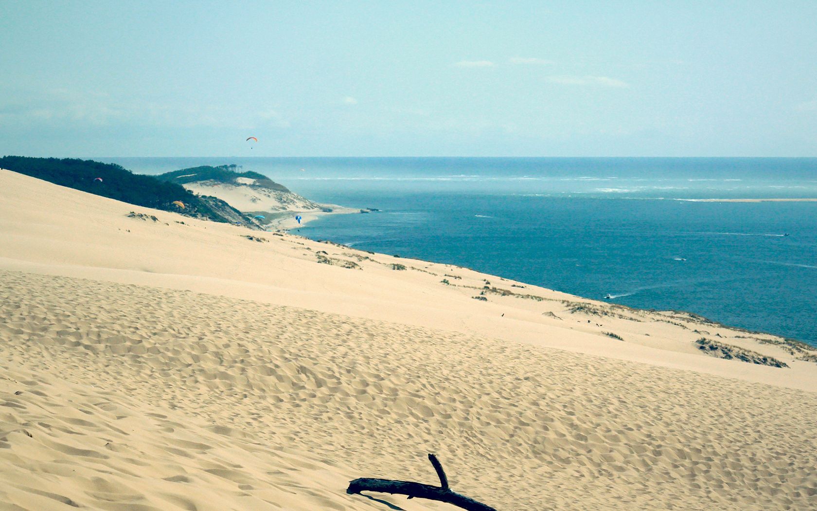 beach, coast, slope, traces, horizon, resort