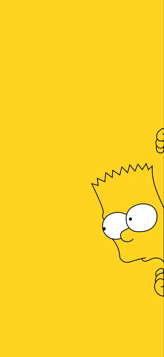 bart, simpsons, cartoon, minimalism, yellow