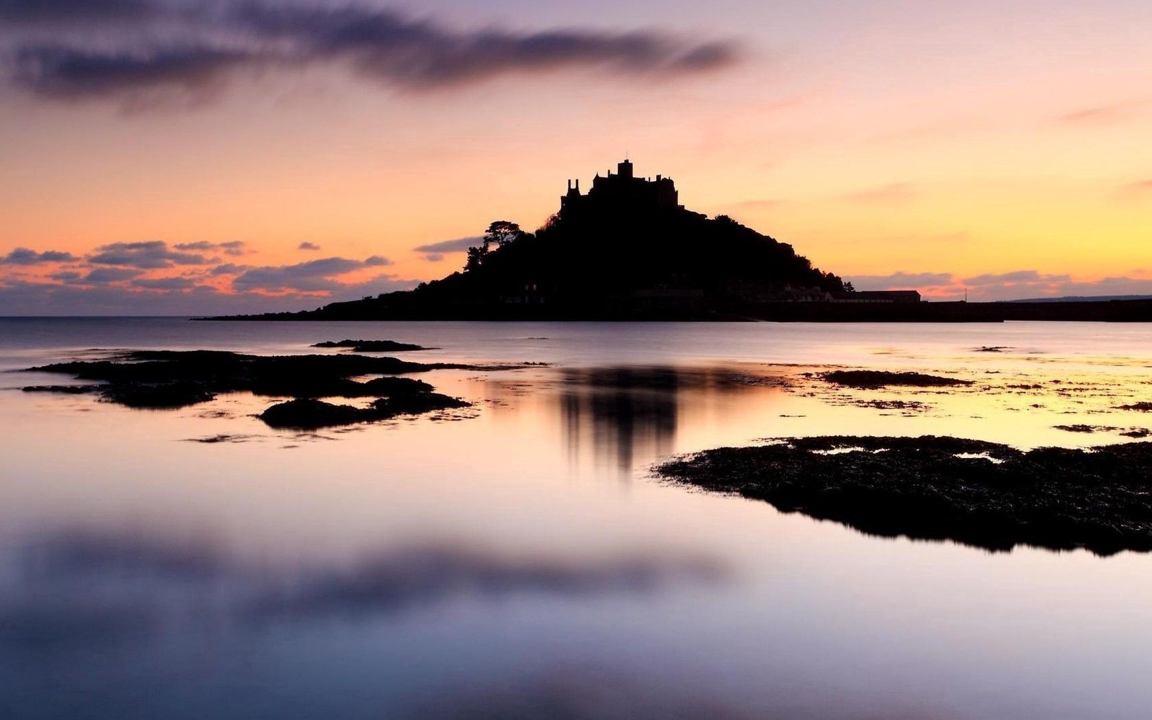 sea, island, evening, reeves, outlines