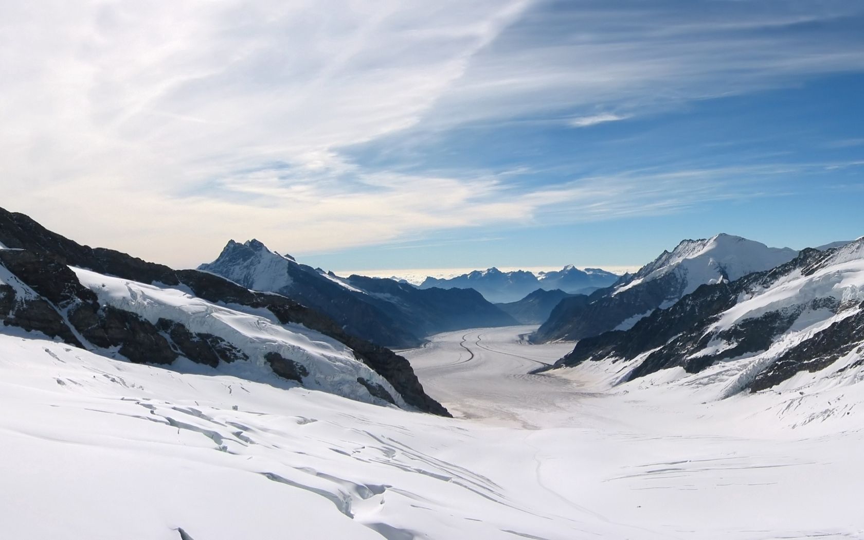 mountains, snow, solarly, landscape