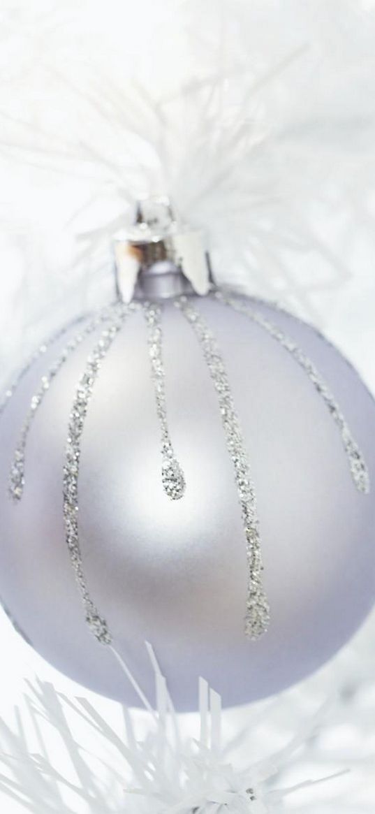 christmas decorations, ball, glitter, thread, silver