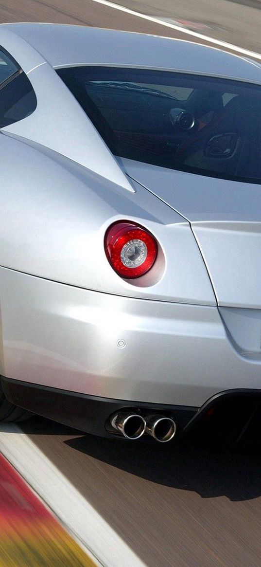 ferrari, gray, rear view, style