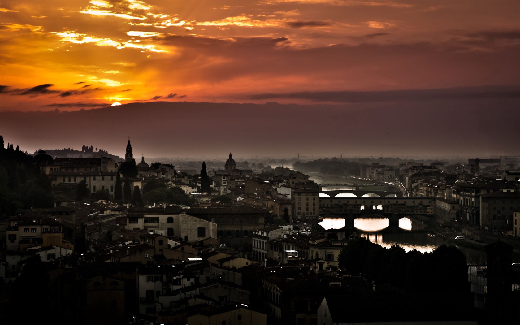 florence, italy, sunset, sky, buildings