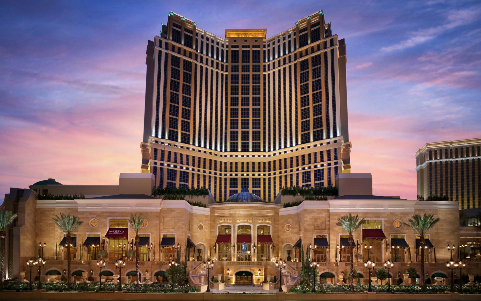 las vegas, night, hotel, architecture