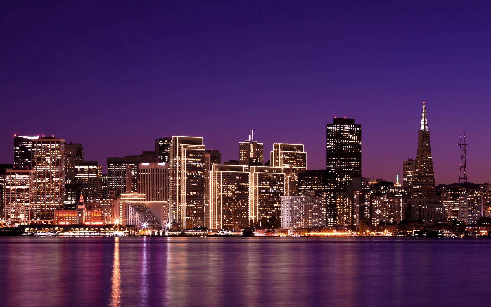 city, san francisco, lights, night