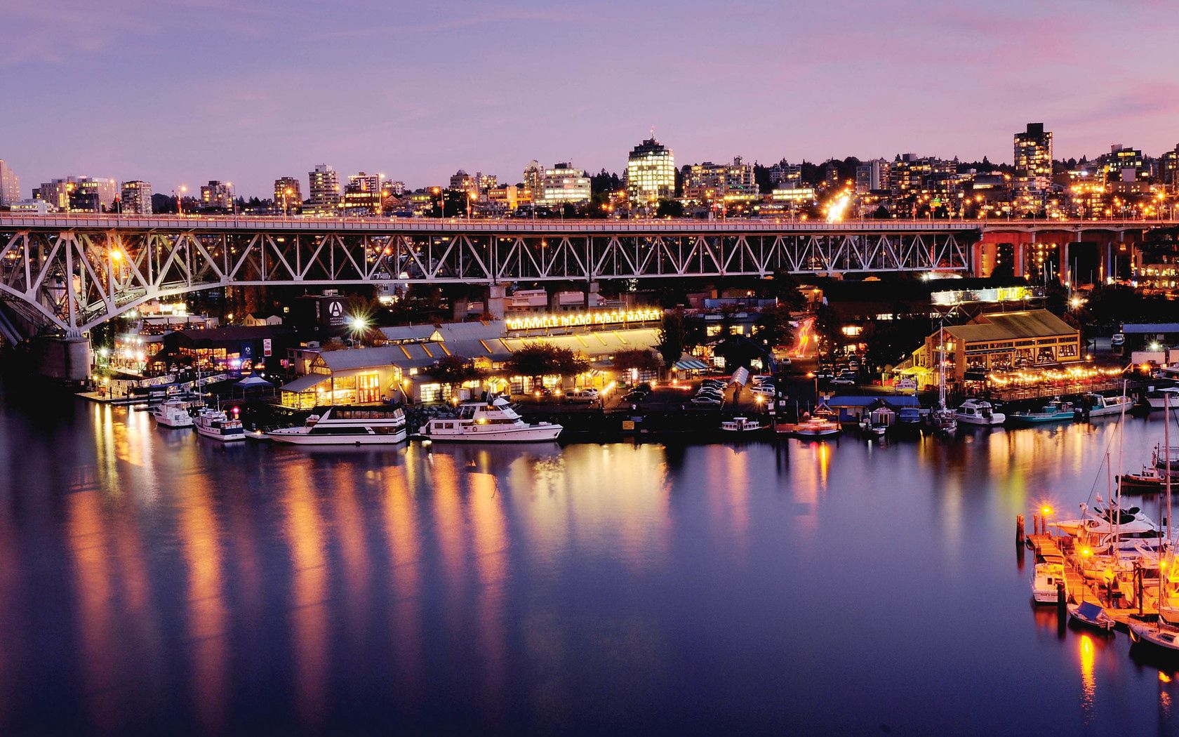 canada, vancouver, city, bridge, pier, boat