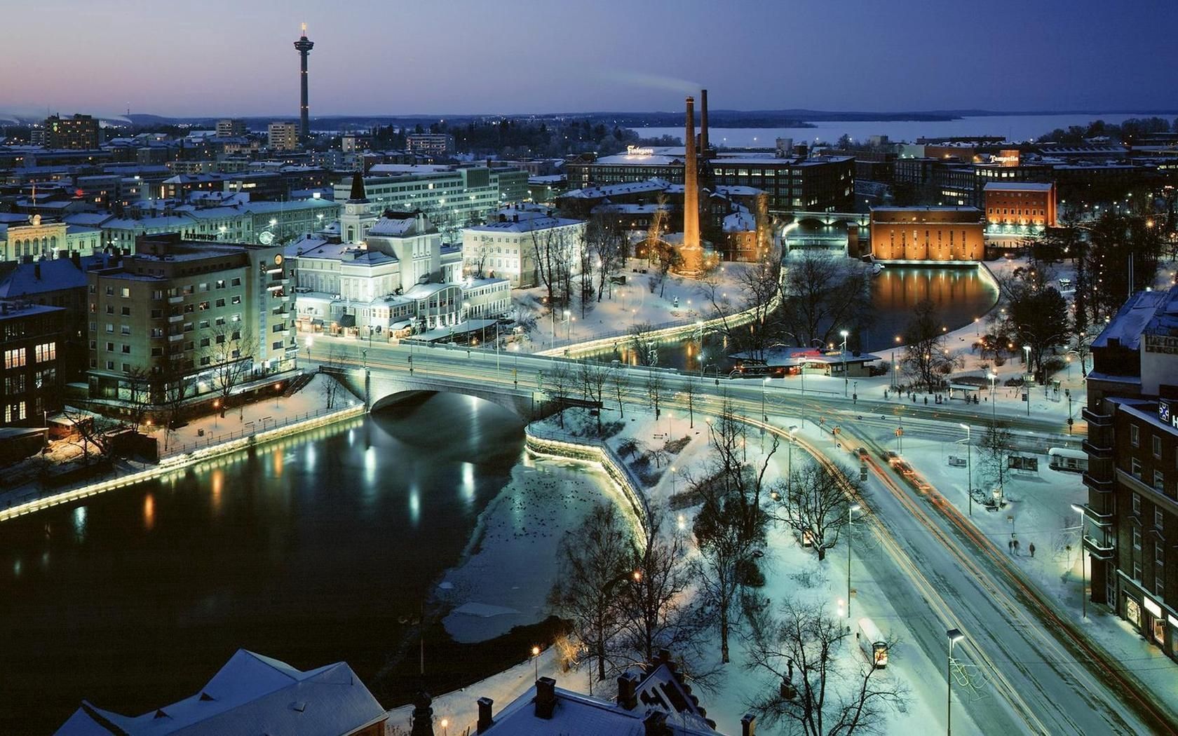 moscow, city, night, winter