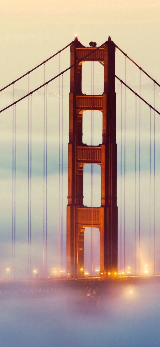 san francisco, fog, bridge, construction