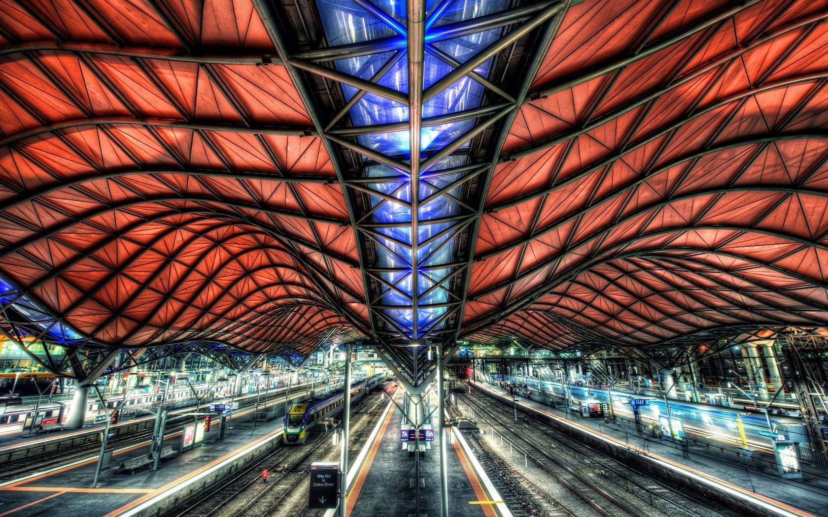 station, path, platform, roof, construction, hdr