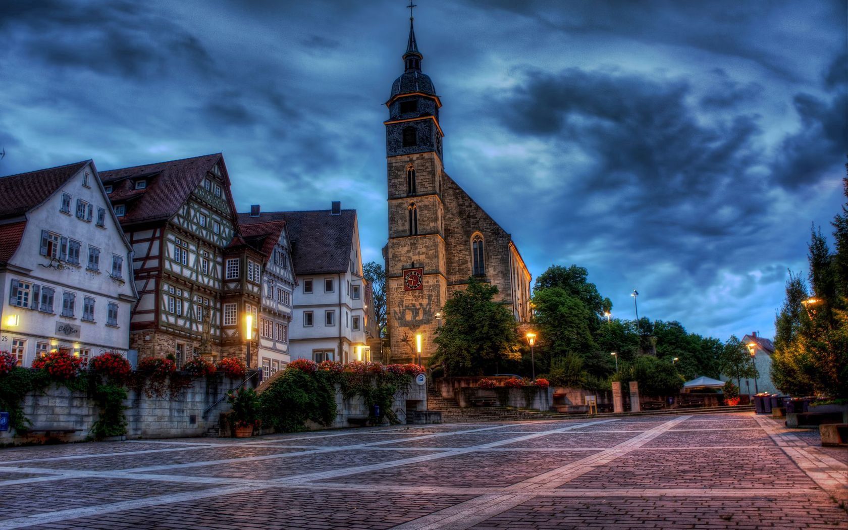 germany, area, building, home, church, flowers, hdr