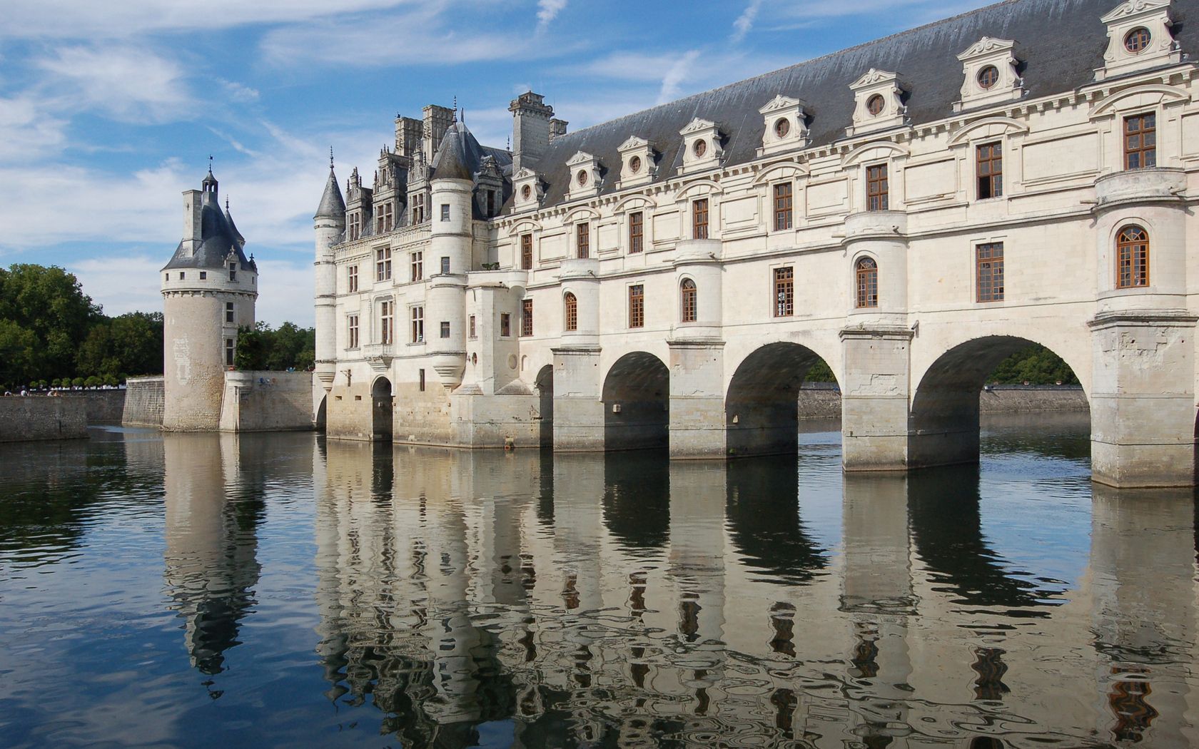 bridge, castle, attractions, river, reflection