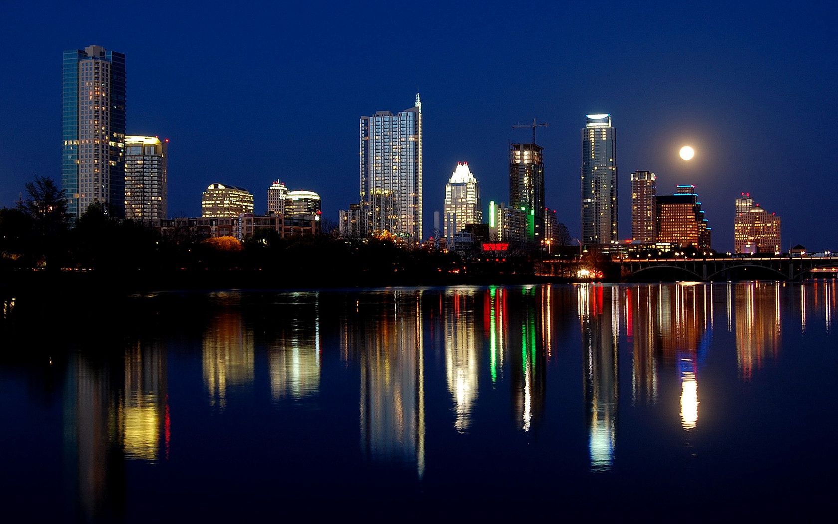 austin, texas, night, skyscrapers