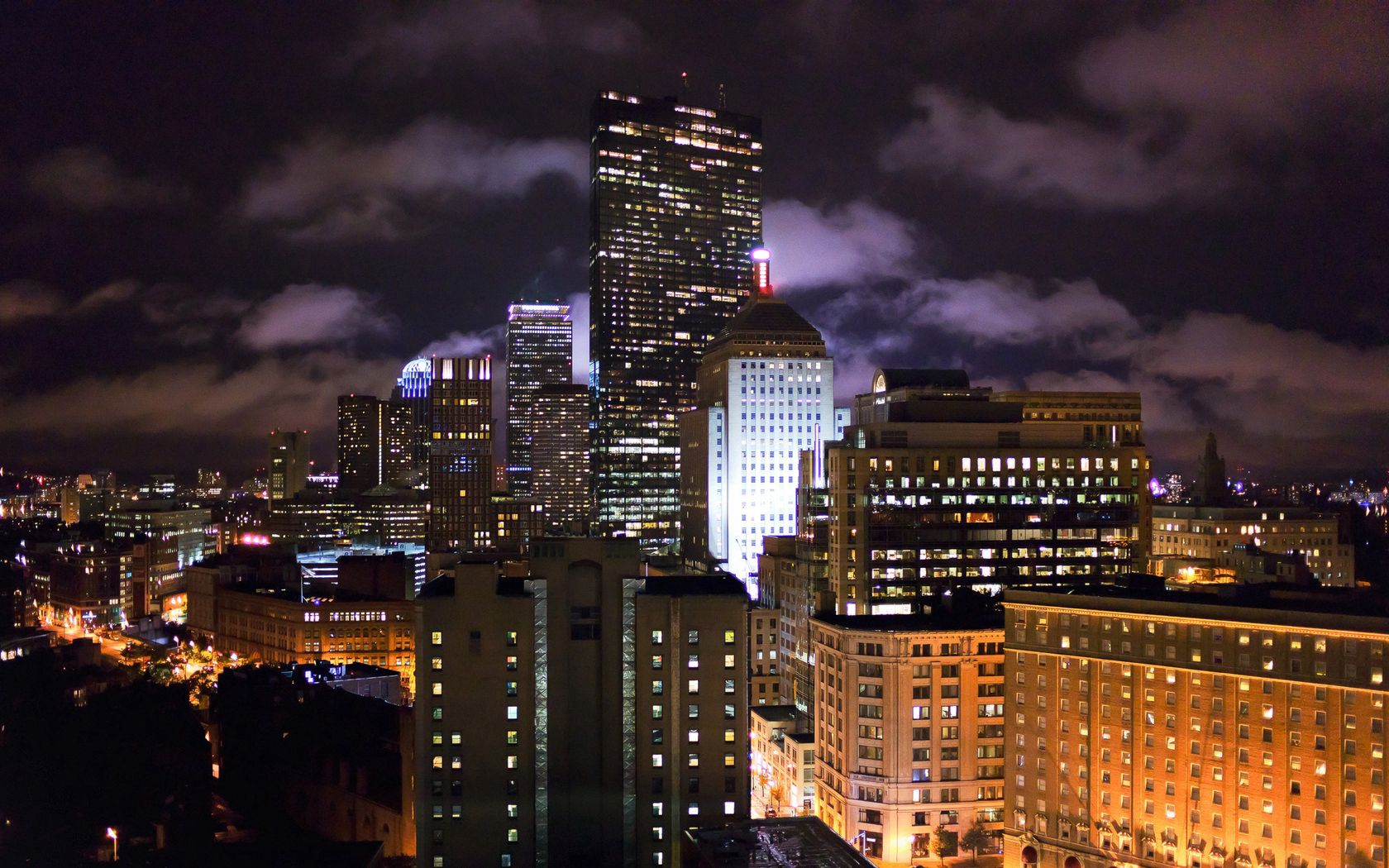 boston, massachusetts, night, building