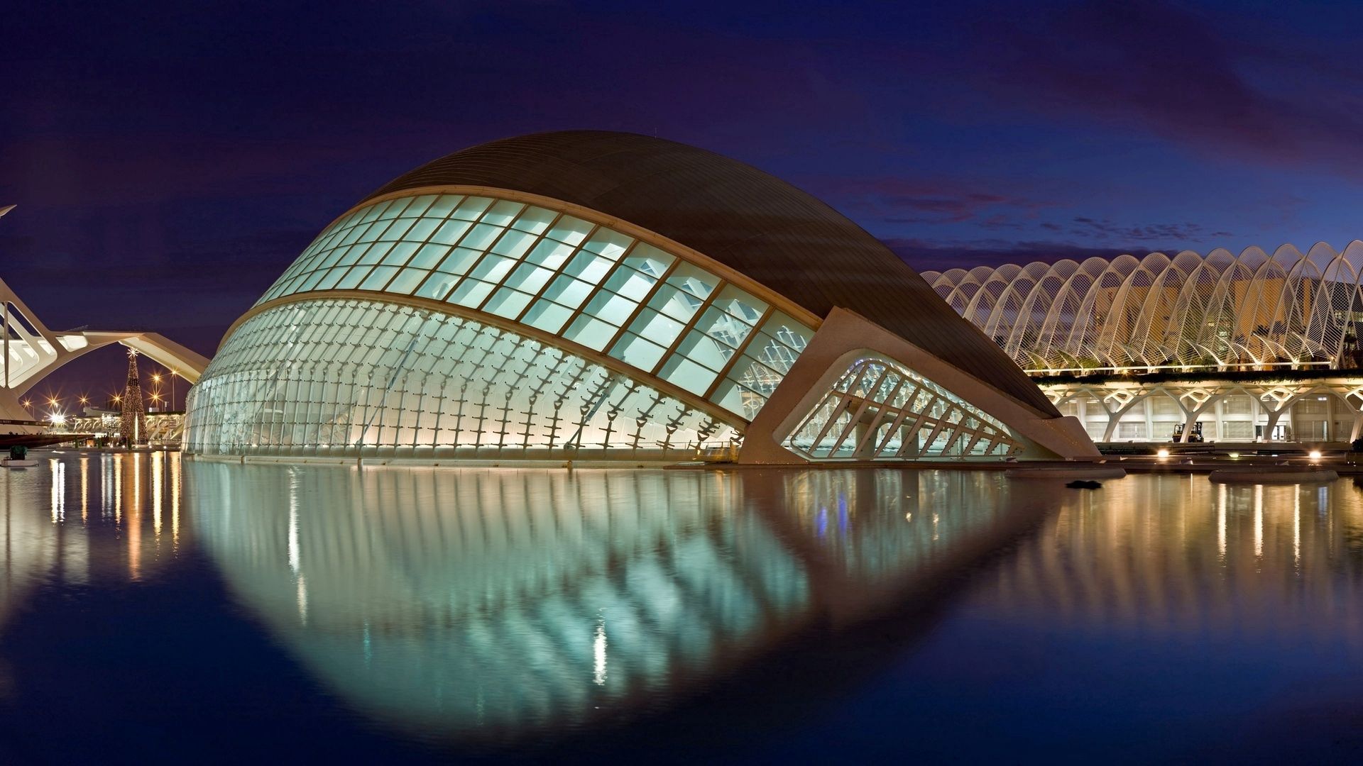 valencia, spain, building, architecture, reflection