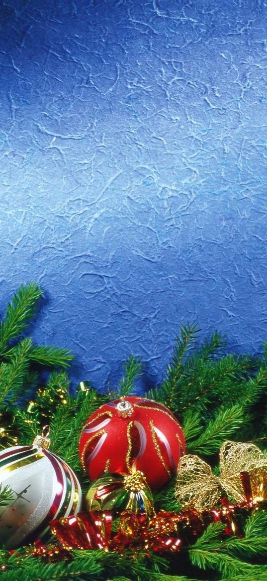 christmas decorations, pine needles, tinsel, attributes, holiday