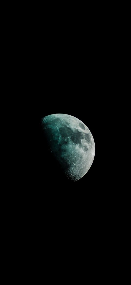 moon, craters, shadow, night, space