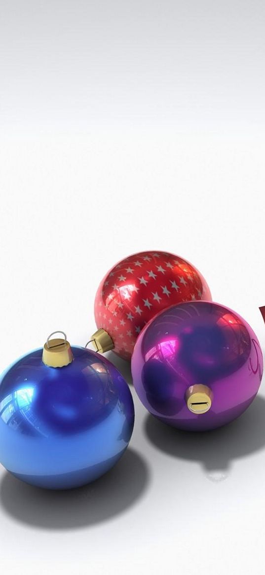 christmas toys, balls, three, tape