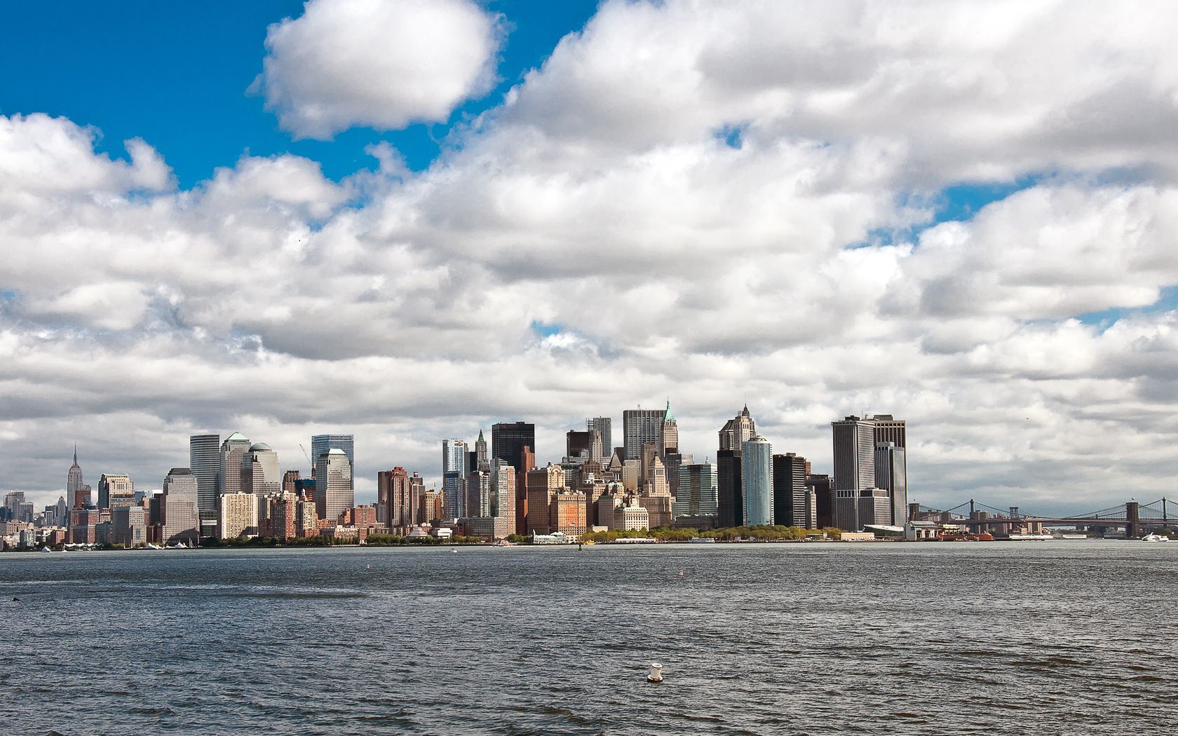 new york, manhattan, skyscrapers, sky