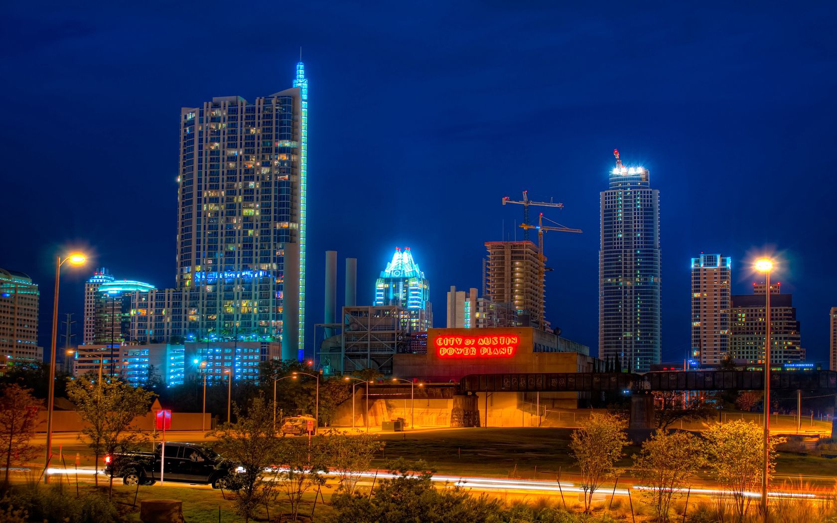 austin, texas, skyscrapers, buildings, night