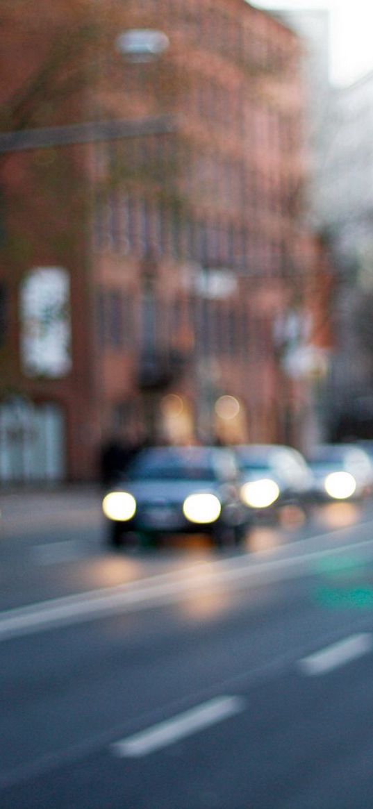 prague, street, road, highway, building, lights, cars, light, movement, life