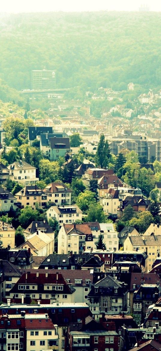 budapest, buildings, hills, road