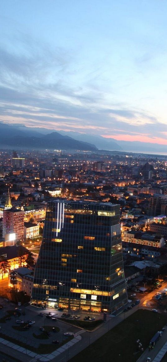 georgia, buildings, view, night