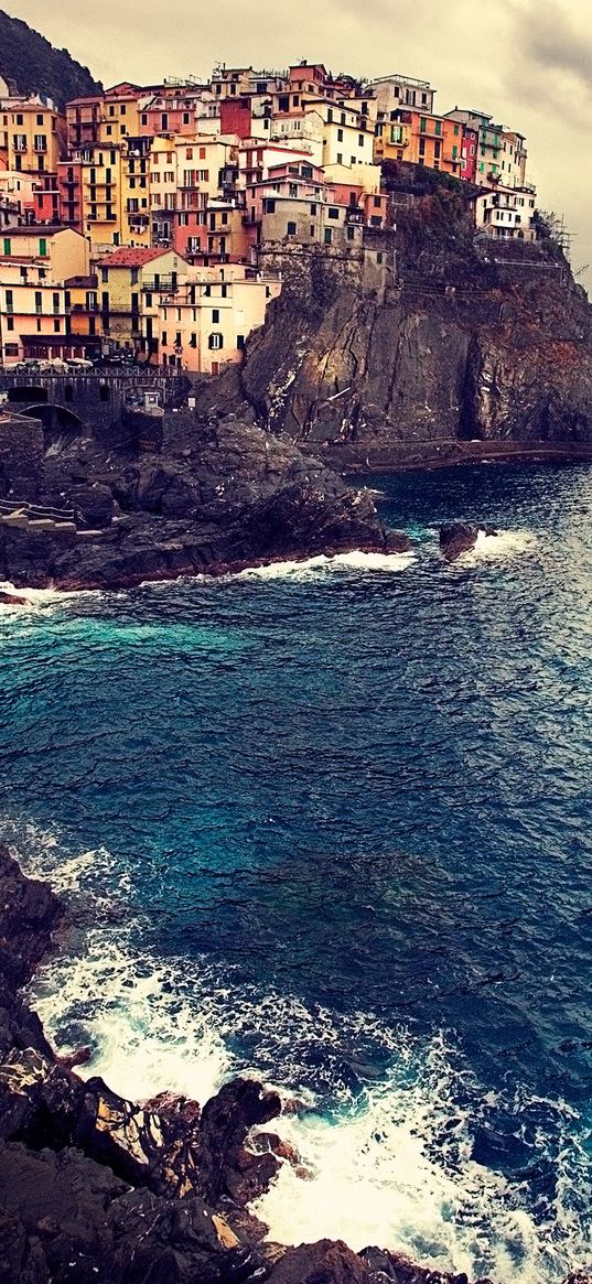 manarola, italy, sea, coast, landscape, home, rocks