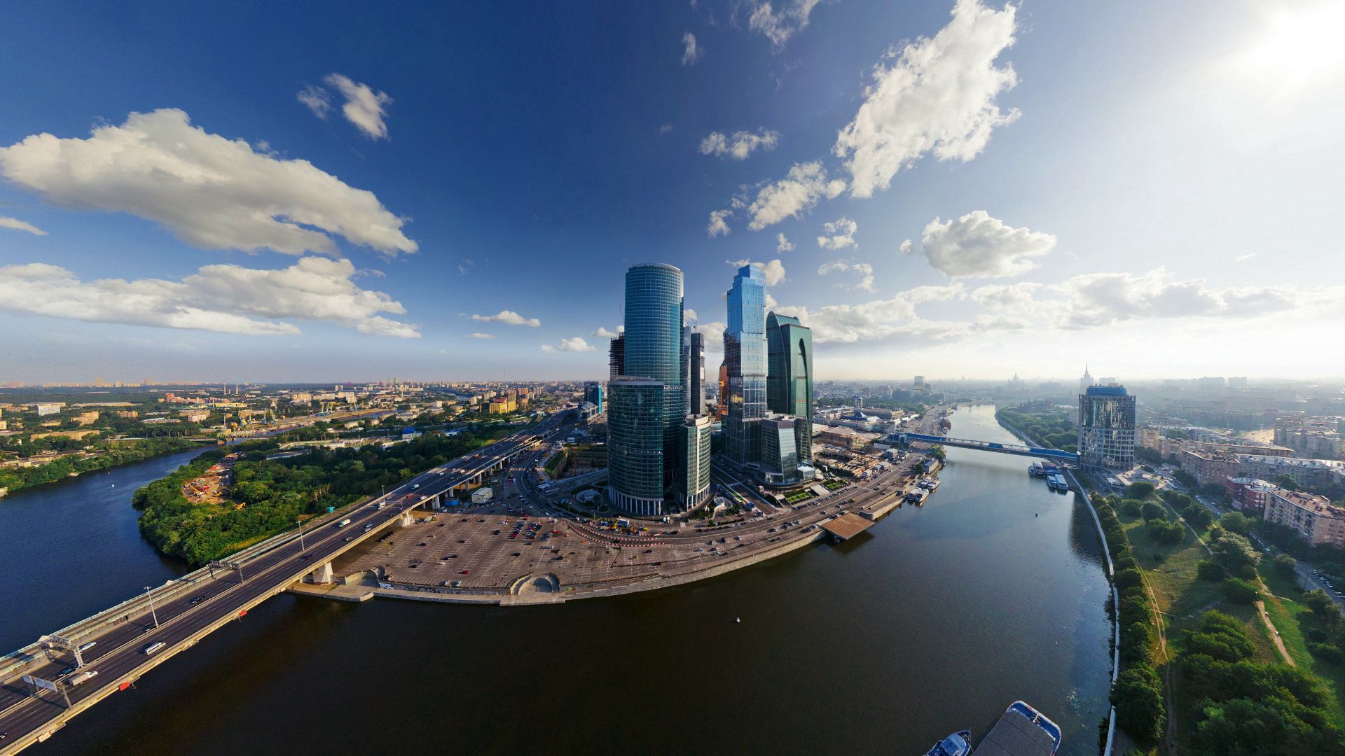 moscow city, moscow, buildings, skyscrapers, bridges