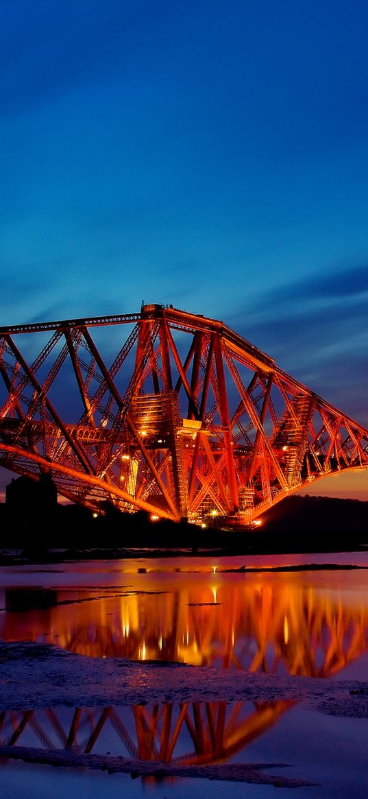 scotland, river, lights, evening, design