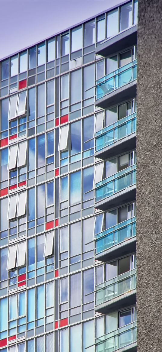 windows, balconies, building, facade