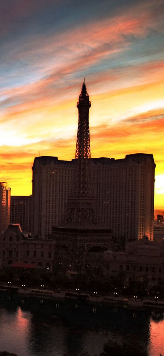 las vegas, buildings, river, night