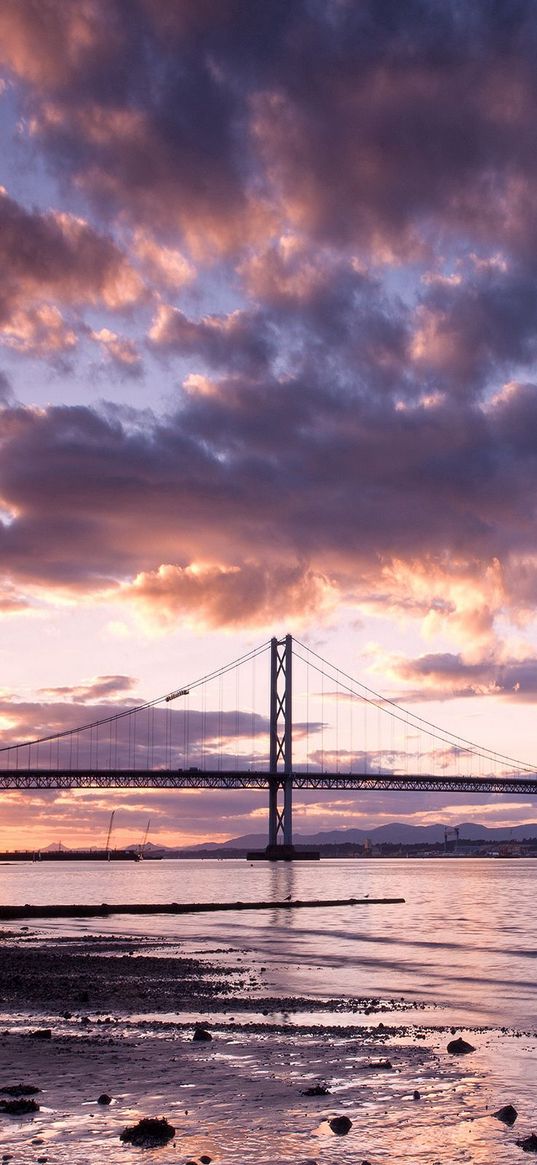 scotland, sunset, bridge, city