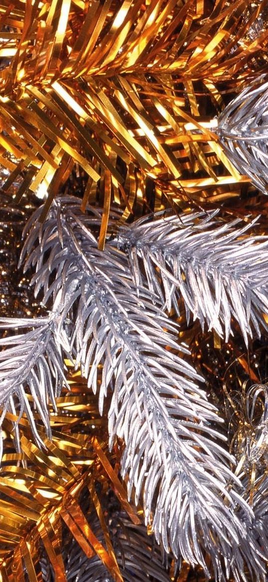 tinsel, gold, silver, jewelry, attribute, holiday