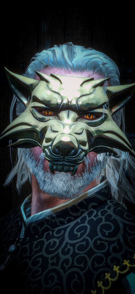 the witcher 3, games, game, geralt of rivia, mask, wolf, whait wolf