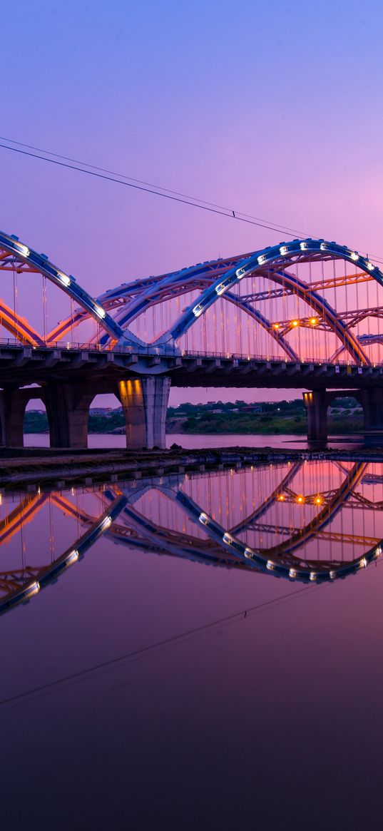 sea, bridge, water, sky, blue, colour