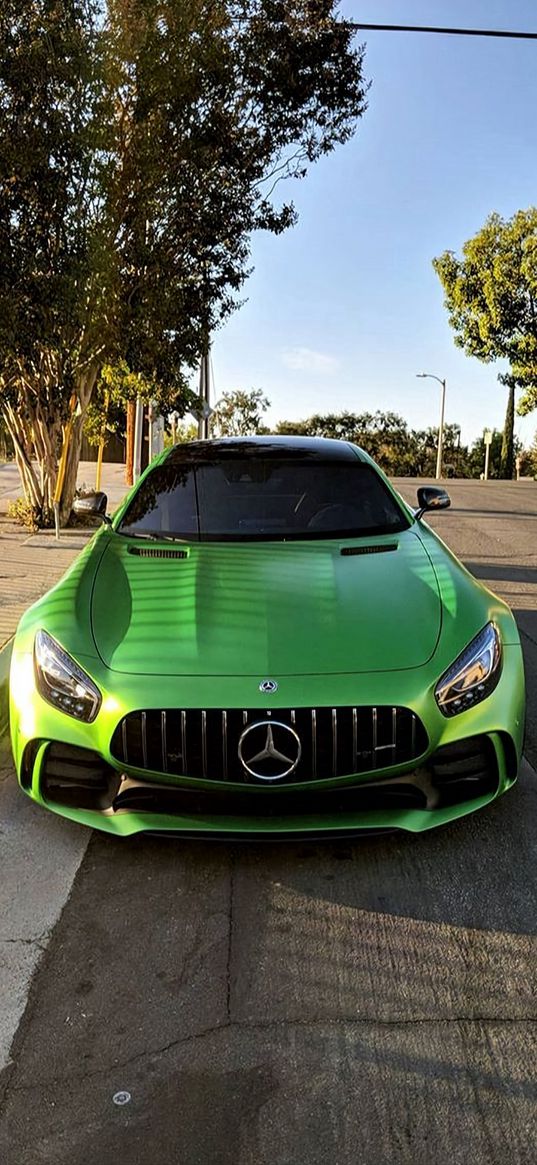 mercedes amg, mercedes, sports car, car, green, road, street, city