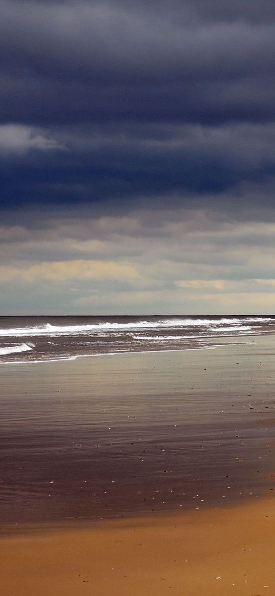 beach, sand, coast, ocean, person, loneliness, cloudy, emptiness