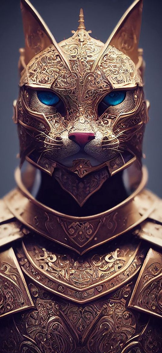 cat, cats, animals, kitty, cat armour, warrior, art, ai