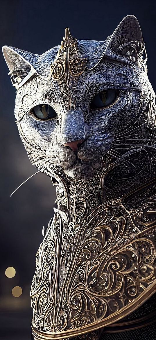 cat, kitty, cat armour, cat warrior, king, god, art, ai