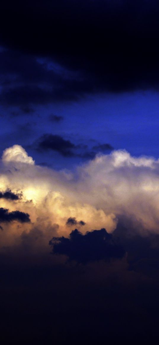 clouds, layers, colors, dark blue, white, black