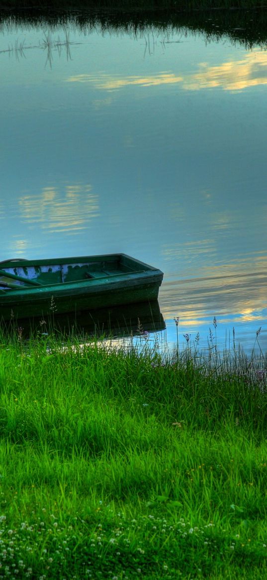 oat, coast, grass, greens, summer, mooring, lake, stains